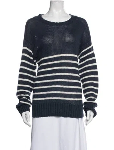 Pre-owned Sies Marjan Linen Striped Sweater In Blue