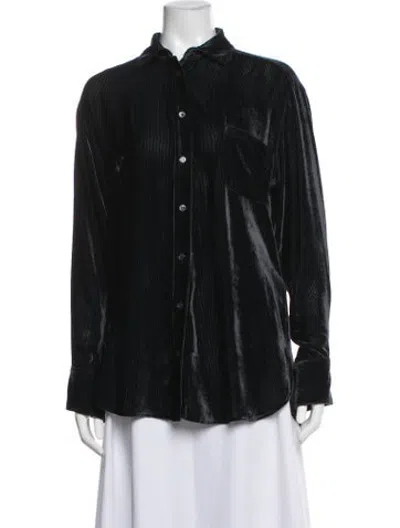 Pre-owned Sies Marjan Long Sleeve Button-up Top In Black