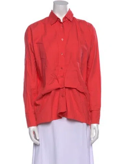 Pre-owned Sies Marjan Long Sleeve Button-up Top In Pink