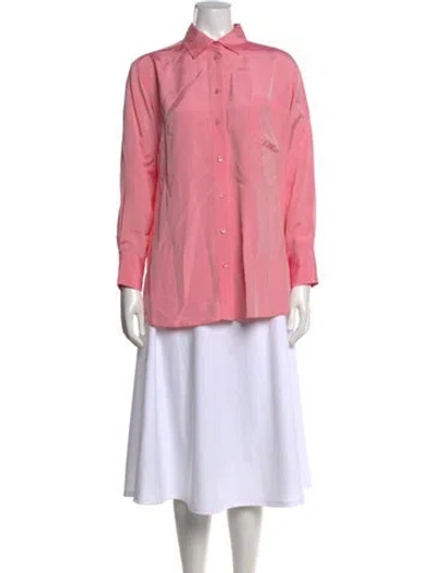 Pre-owned Sies Marjan Long Sleeve Button-up Top In Pink