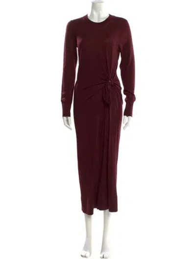 Pre-owned Sies Marjan Merino Wool Long Dress In Burgundy