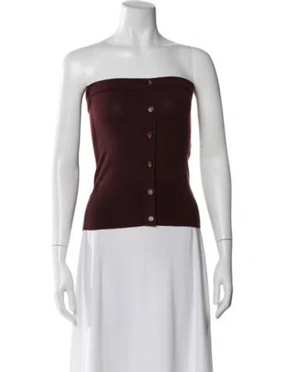 Pre-owned Sies Marjan Merino Wool Strapless Top In Burgundy