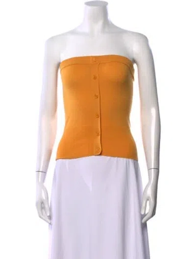Pre-owned Sies Marjan Merino Wool Strapless Top In Orange