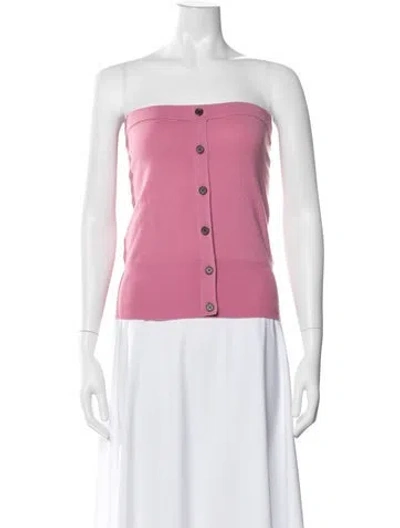 Pre-owned Sies Marjan Merino Wool Strapless Top In Pink