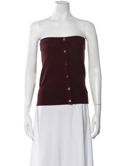 Pre-owned Sies Marjan Merino Wool Strapless Top In Red