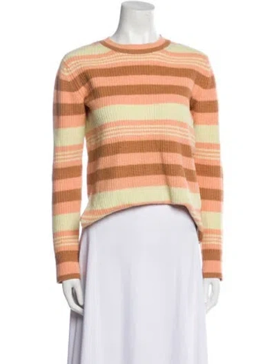 Pre-owned Sies Marjan Merino Wool Striped Sweater In Orange