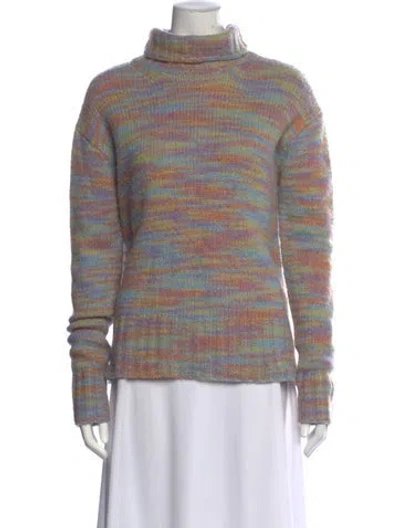 Pre-owned Sies Marjan Merino Wool Striped Sweater In Purple