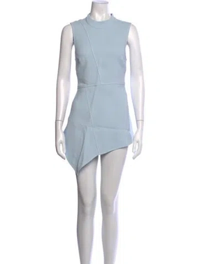 Pre-owned Sies Marjan Mock Neck Mini Dress In Blue