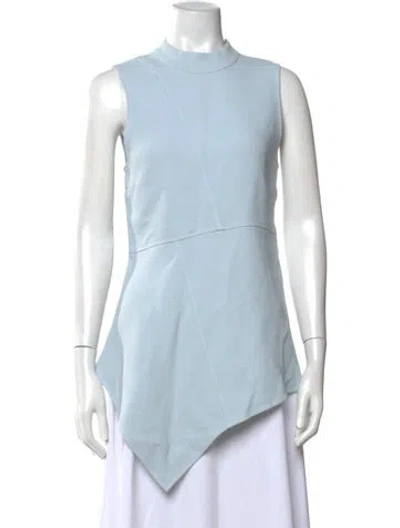 Pre-owned Sies Marjan Mock Neck Sleeveless Top In Blue