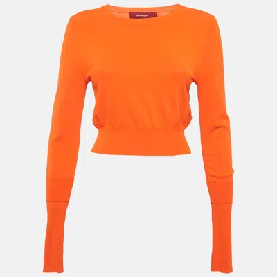 Sies Marjan Orange Knit Gwin Crop Crew Sweater