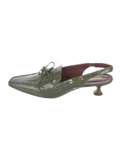 Pre-owned Sies Marjan Patent Leather Mules In Green