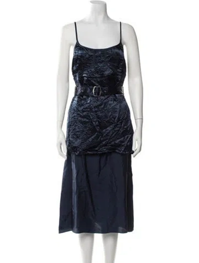 Pre-owned Sies Marjan Patterned Midi Length Dress In Blue