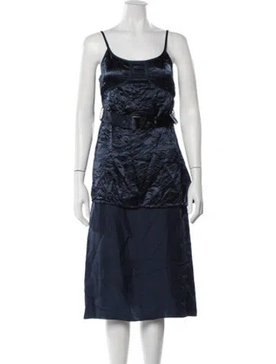 Pre-owned Sies Marjan Patterned Midi Length Dress In Blue