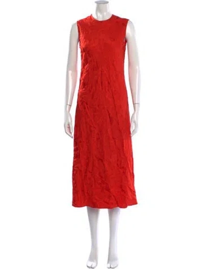 Pre-owned Sies Marjan Patterned Midi Length Dress In Orange