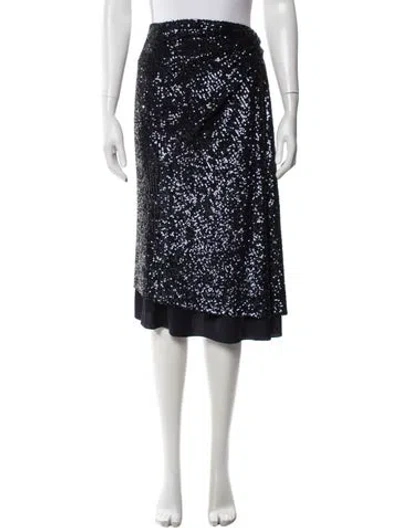 Pre-owned Sies Marjan Patterned Midi Length Skirt In Blue