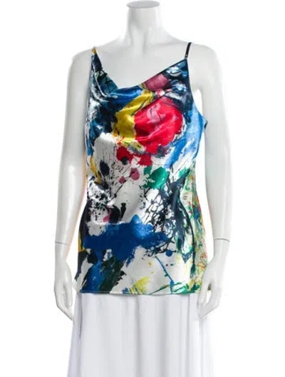 Pre-owned Sies Marjan Printed Cowl Neck Top In Multi