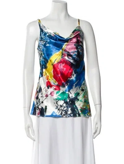 Pre-owned Sies Marjan Printed Cowl Neck Top W/ Tags In White