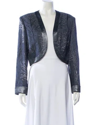 Pre-owned Sies Marjan Printed Evening Jacket In Blue