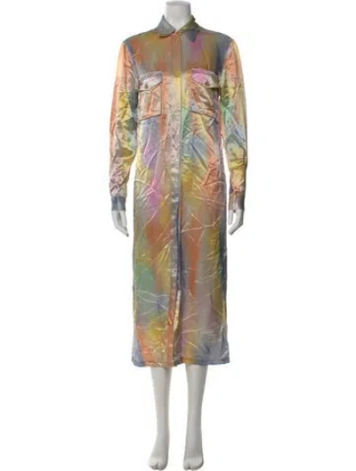 Pre-owned Sies Marjan Printed Long Dress In Orange