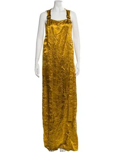 Pre-owned Sies Marjan Printed Long Dress W/ Tags In Yellow
