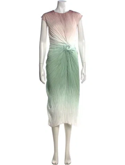 Pre-owned Sies Marjan Printed Midi Length Dress In Green/neutrals