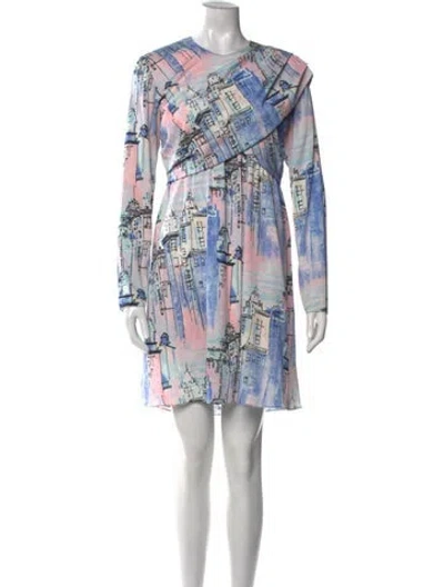 Pre-owned Sies Marjan Printed Mini Dress In Purple
