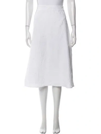 Pre-owned Sies Marjan Ruffle Embellishment Midi Length Skirt In White