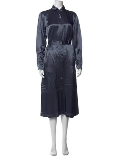 Pre-owned Sies Marjan Satin Long Dress In Blue