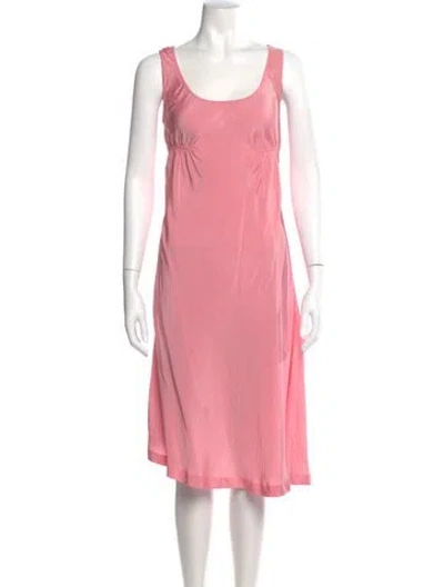 Pre-owned Sies Marjan Scoop Neck Midi Length Dress In Pink