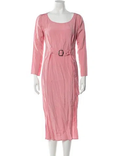 Pre-owned Sies Marjan Scoop Neck Midi Length Dress In Pink