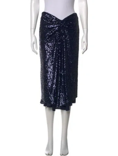 Pre-owned Sies Marjan Sequin Midi Length Skirt In Blue/metallic