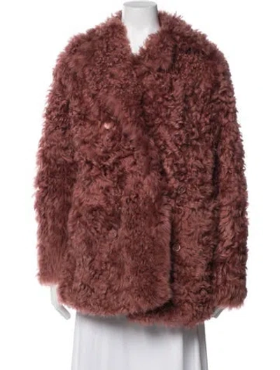 Pre-owned Sies Marjan Shearling Faux Fur Jacket In Red