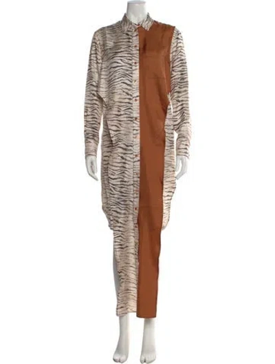 Pre-owned Sies Marjan Silk Knee-length Dress In Neutral