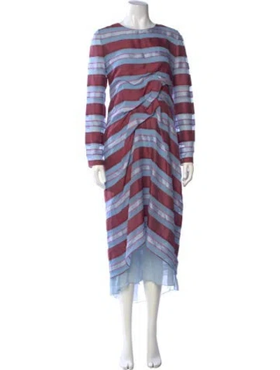Pre-owned Sies Marjan Silk Long Dress In Blue