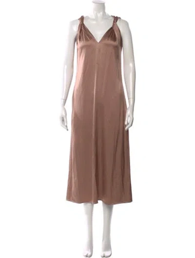 Pre-owned Sies Marjan Silk Long Dress In Pink