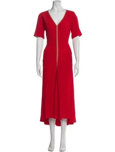 Pre-owned Sies Marjan Silk Long Dress In Red