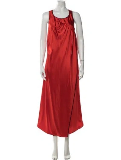 Pre-owned Sies Marjan Silk Long Dress In Red