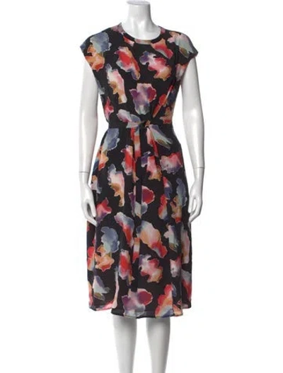Pre-owned Sies Marjan Silk Midi Length Dress In Black