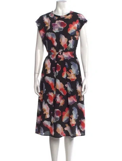 Pre-owned Sies Marjan Silk Midi Length Dress In Black