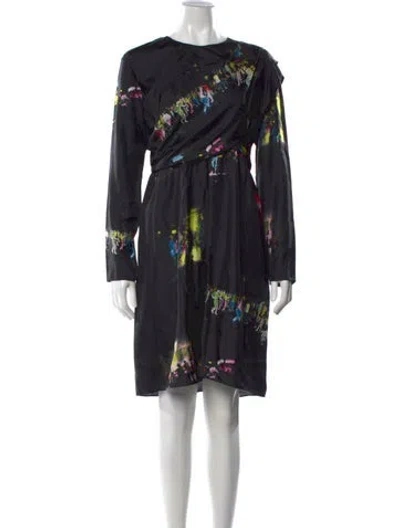 Pre-owned Sies Marjan Silk Midi Length Dress In Black