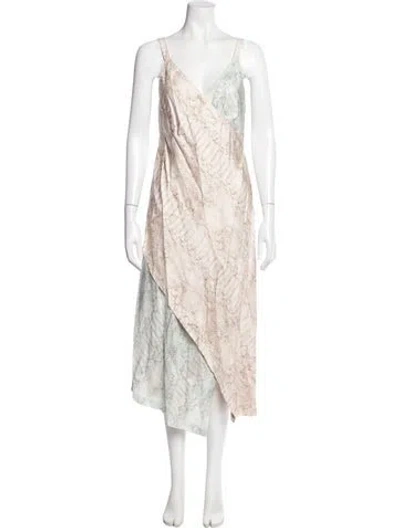 Pre-owned Sies Marjan Silk Midi Length Dress In Blue