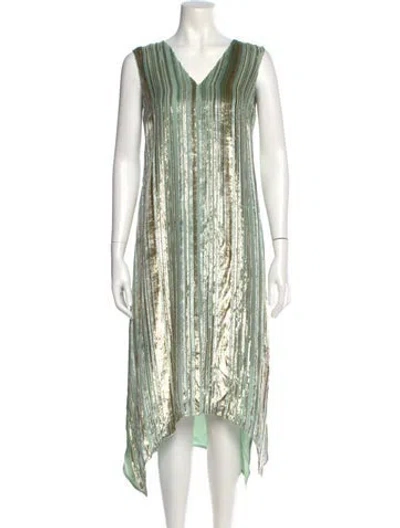 Pre-owned Sies Marjan Silk Midi Length Dress In Green
