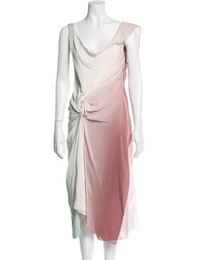 Pre-owned Sies Marjan Silk Midi Length Dress In Green