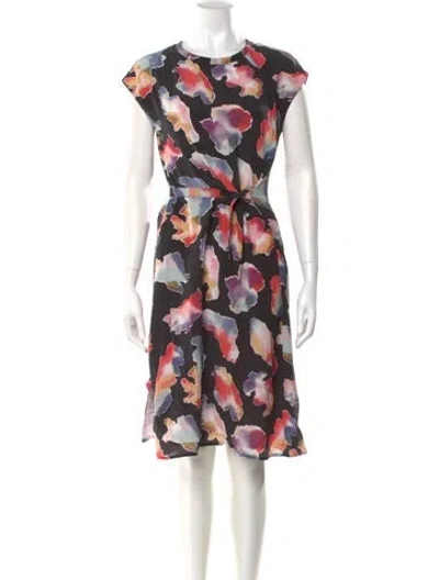 Pre-owned Sies Marjan Silk Midi Length Dress In Multi