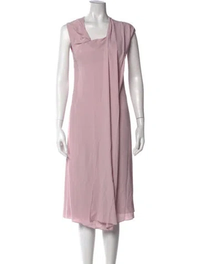 Pre-owned Sies Marjan Silk Midi Length Dress In Pink