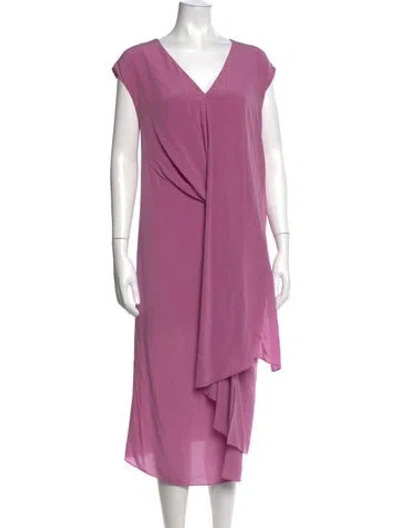 Pre-owned Sies Marjan Silk Midi Length Dress In Purple