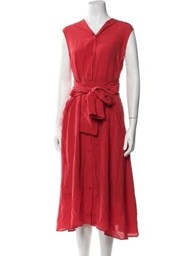 Pre-owned Sies Marjan Silk Midi Length Dress In Red