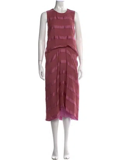 Pre-owned Sies Marjan Silk Midi Length Dress W/ Tags In Pink