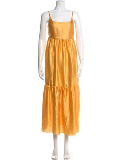 Pre-owned Sies Marjan Square Neckline Long Dress W/ Tags In Yellow
