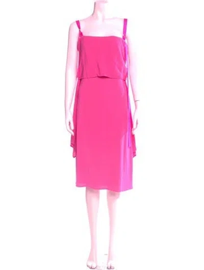 Pre-owned Sies Marjan Square Neckline Midi Length Dress In Pink